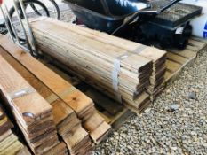 14 BUNDLES OF TREATED FEATHER EDGE BOARDS