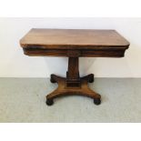 REGENCY MAHOGANY PEDESTAL FOLDING TOP TEA TABLE