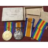 WW1 BWM AND VICTORY MEDALS TO 58190 PTE. J LANGBRIDGE DEVON R.