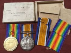 WW1 BWM AND VICTORY MEDALS TO 58190 PTE. J LANGBRIDGE DEVON R.