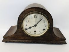 OAK CASED WESTMINSTER CHIME MANTEL CLOCK