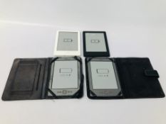 4 X AMAZON KINDLES - SOLD AS SEEN - NO GUARANTEE OF CONNECTIVITY