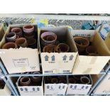 6 X BOXES OF ASSORTED TERRACOTTA PLANT POTS