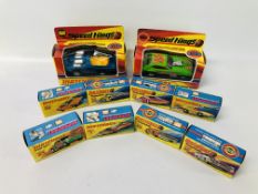 COLLECTION OF MATCHBOX MODEL VEHICLES BOXED TO INCLUDE HAIRY HUSTLER, DRAGON WHEELS, WOOSH-N-PUSH,