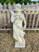 A STONEWORK CLASSICAL FEMALE FIGURE,