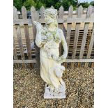 A STONEWORK CLASSICAL FEMALE FIGURE,