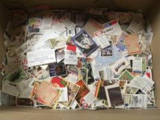 LARGE BOX WITH AN EXTENSIVE MIX OF TRADE CARDS, ALSO GIVEAWAYS,