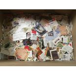 LARGE BOX WITH AN EXTENSIVE MIX OF TRADE CARDS, ALSO GIVEAWAYS,