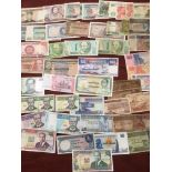 QUANTITY OVERSEAS BANKNOTES WITH SINGAPORE, INDONESIA, KENYA, MALAWI ETC.