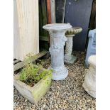 A STONEWORK BIRD BATH HEIGHT 67CM.