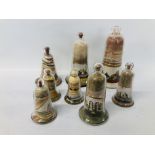 A COLLECTION OF 8 VICTORIAN ALUM BAY (ISLE OF WIGHT) SAND BELLS