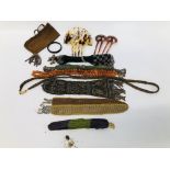 COLLECTION OF VINTAGE MAINLY VICTORIAN BEADED HAIR JEWELLERY AND COMBS ETC