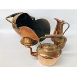 VINTAGE COPPER COAL SCUTTLE,