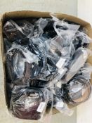 BOX CONTAINING LARGE QUANTITY OF FASHION BELTS TO INCLUDE MANY LEATHER