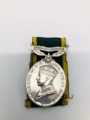 TERRITORIAL MEDAL GEORGIVS. VI. D. G BOMN. REX. ET. INDIAE. IMP.