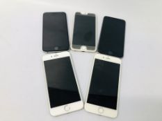 5 X APPLE IPHONE 6S - 1 A/F - ICLOUD LOCKED - SPARES & REPAIRS ONLY - SOLD AS SEEN