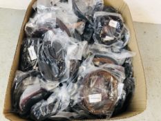 BOX CONTAINING LARGE QUANTITY OF FASHION BELLS TO INCLUDE MANY LEATHER