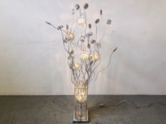 A MODERN DESIGNER CHROME FINISH ROOM LAMP WITH FLOWER HEAD STYLE SHADES - SOLD AS SEEN