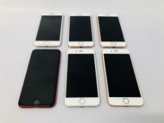 6 X APPLE IPHONE 8 - 1 A/F - ICLOUD LOCKED - SPARES & REPAIRS ONLY - SOLD AS SEEN