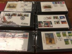 BOX WITH GB FIRST DAY COVERS IN SEVEN ALBUMS,