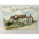 A WATERCOLOUR OF MOOR MILL ST ALBANS SIGNED AGON 1969