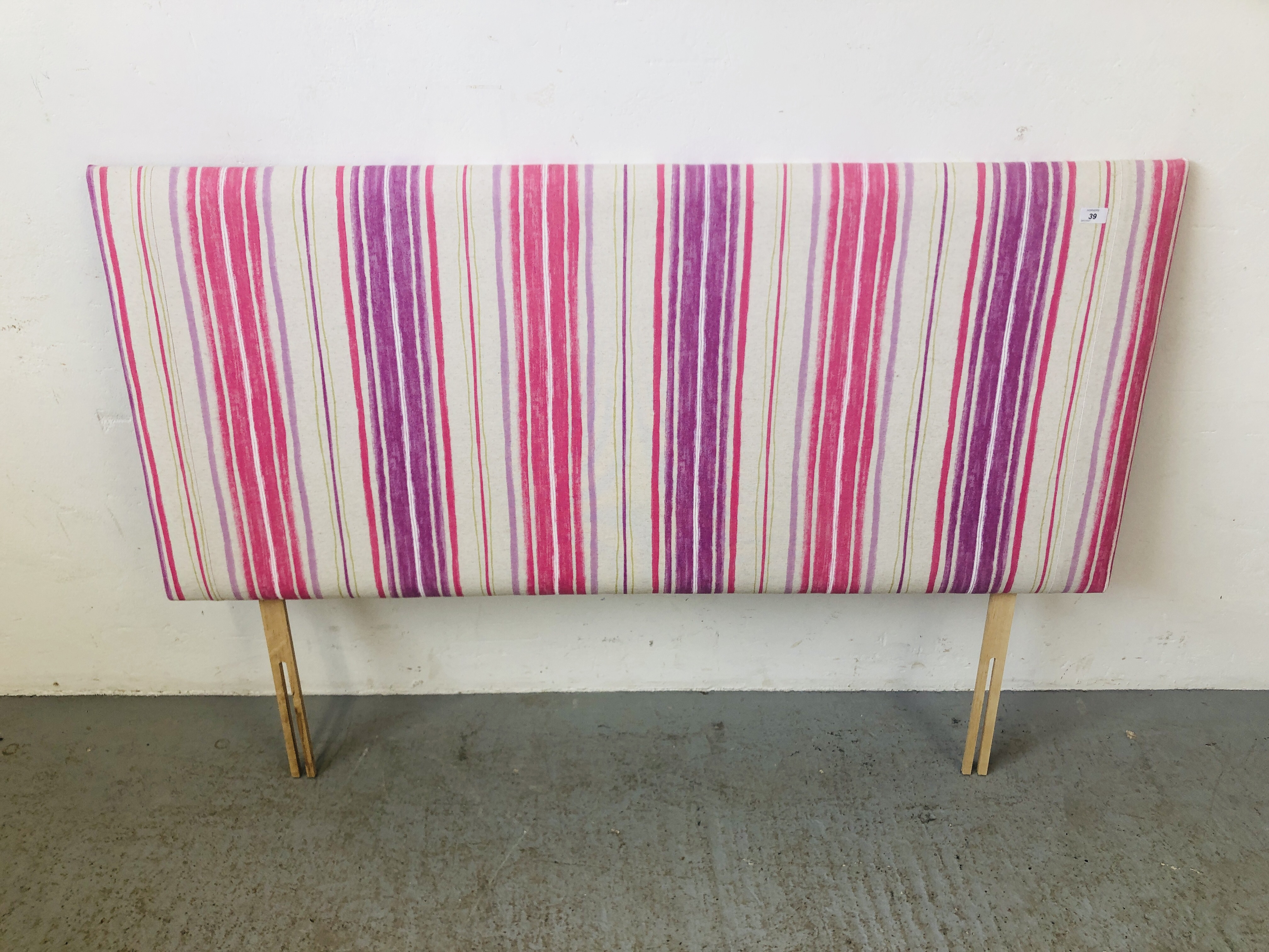 A DESIGNER STRIPED DOUBLE HEADBOARD - Image 2 of 6