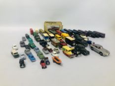 BOX OF ASSORTED DI-CAST MODEL VEHICLES AND ADVERTISING VANS TO INCLUDE DAYS - GONE,