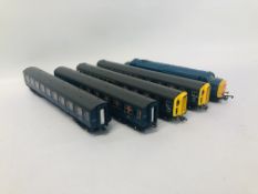 HORNBY D6830 LOCO ALONG WITH 4 HORNBY CARRIAGES 576441, 576442,