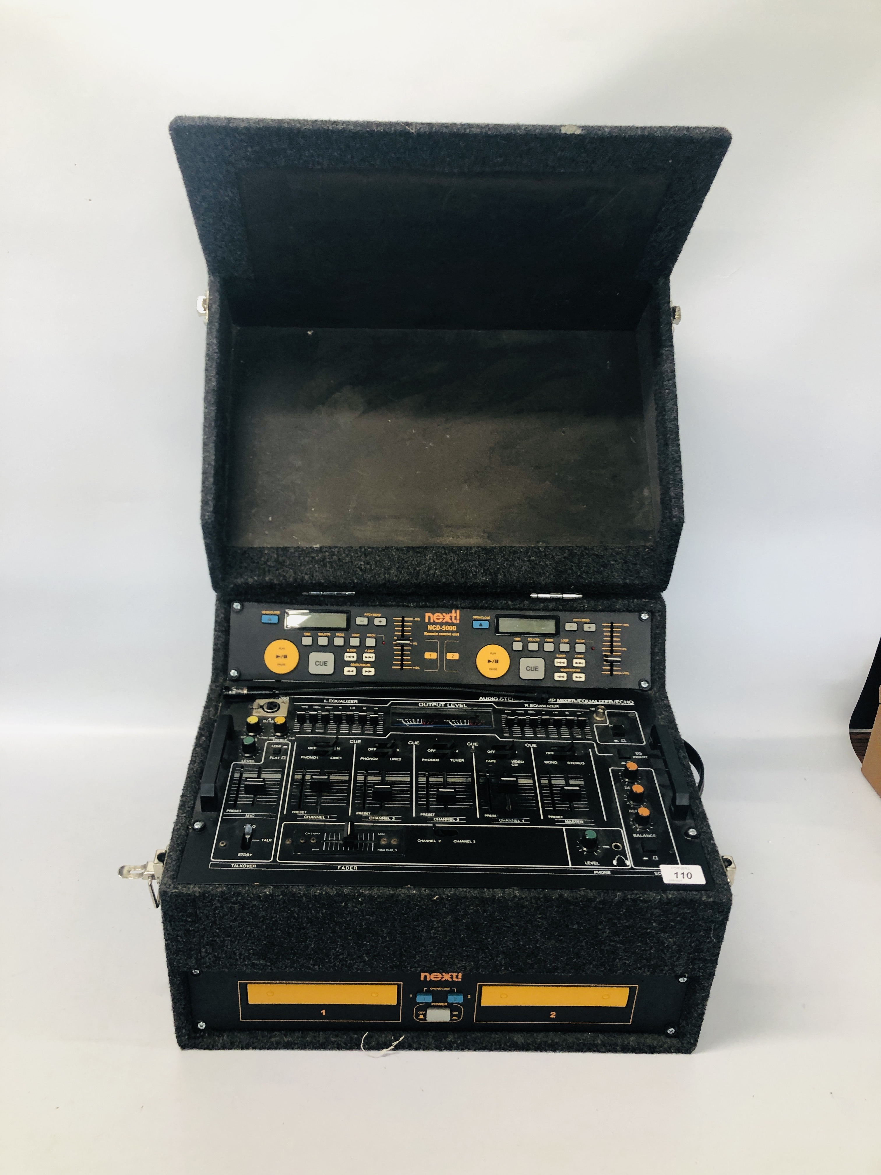 A CASED NEXT NCD - 5000 REMOTE CONTROL UNIT WITH AUDIO STEREO PRE-AMP MIXER / EQUILIZER / ECHO