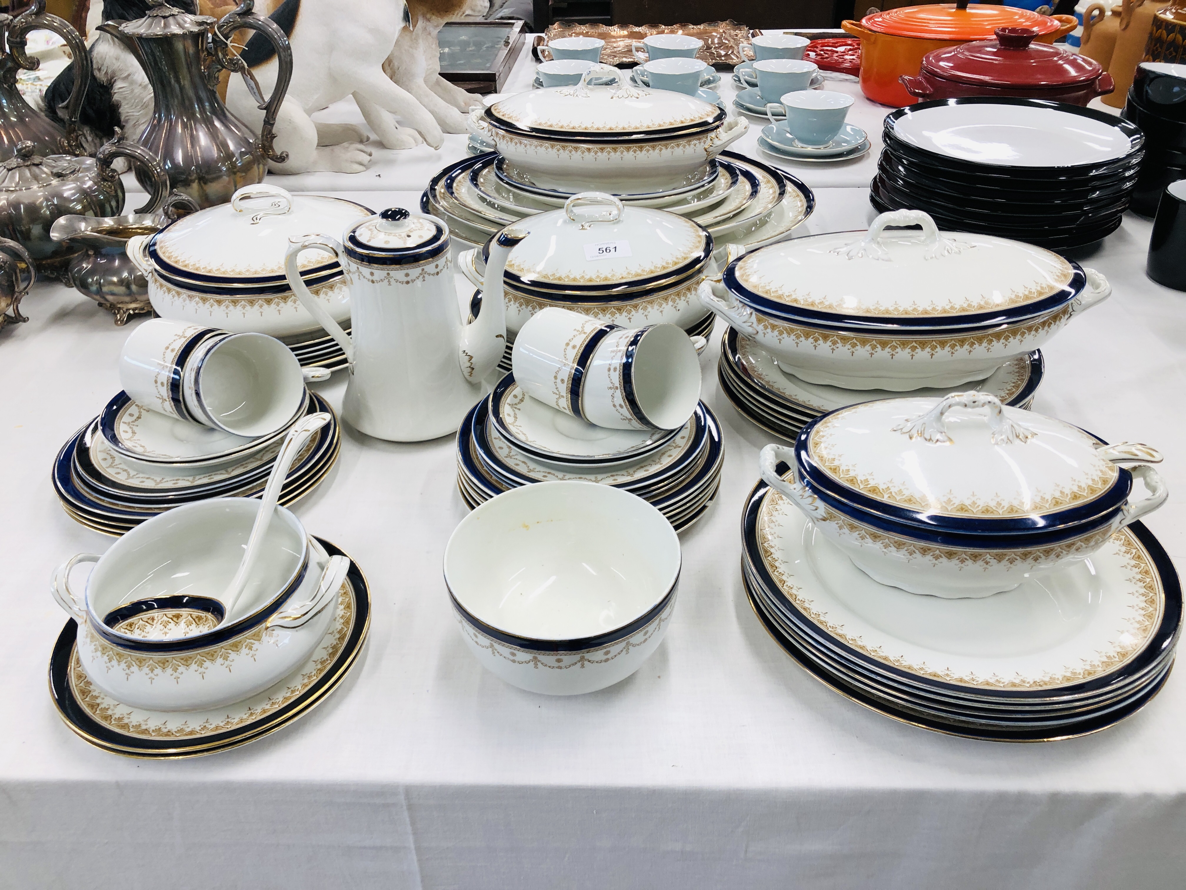 BLEU DU RAI DINNER AND TEAWARE APPROX 63 PIECES TO INCLUDE TUREENS, - Image 2 of 11