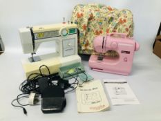 HOBBYCRAFT ELECTRIC SEWING MACHINE WITH ACCESSORIES + A TOYOTA SEWING MACHINE WITH ACCESSORIES -