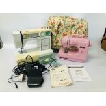 HOBBYCRAFT ELECTRIC SEWING MACHINE WITH ACCESSORIES + A TOYOTA SEWING MACHINE WITH ACCESSORIES -