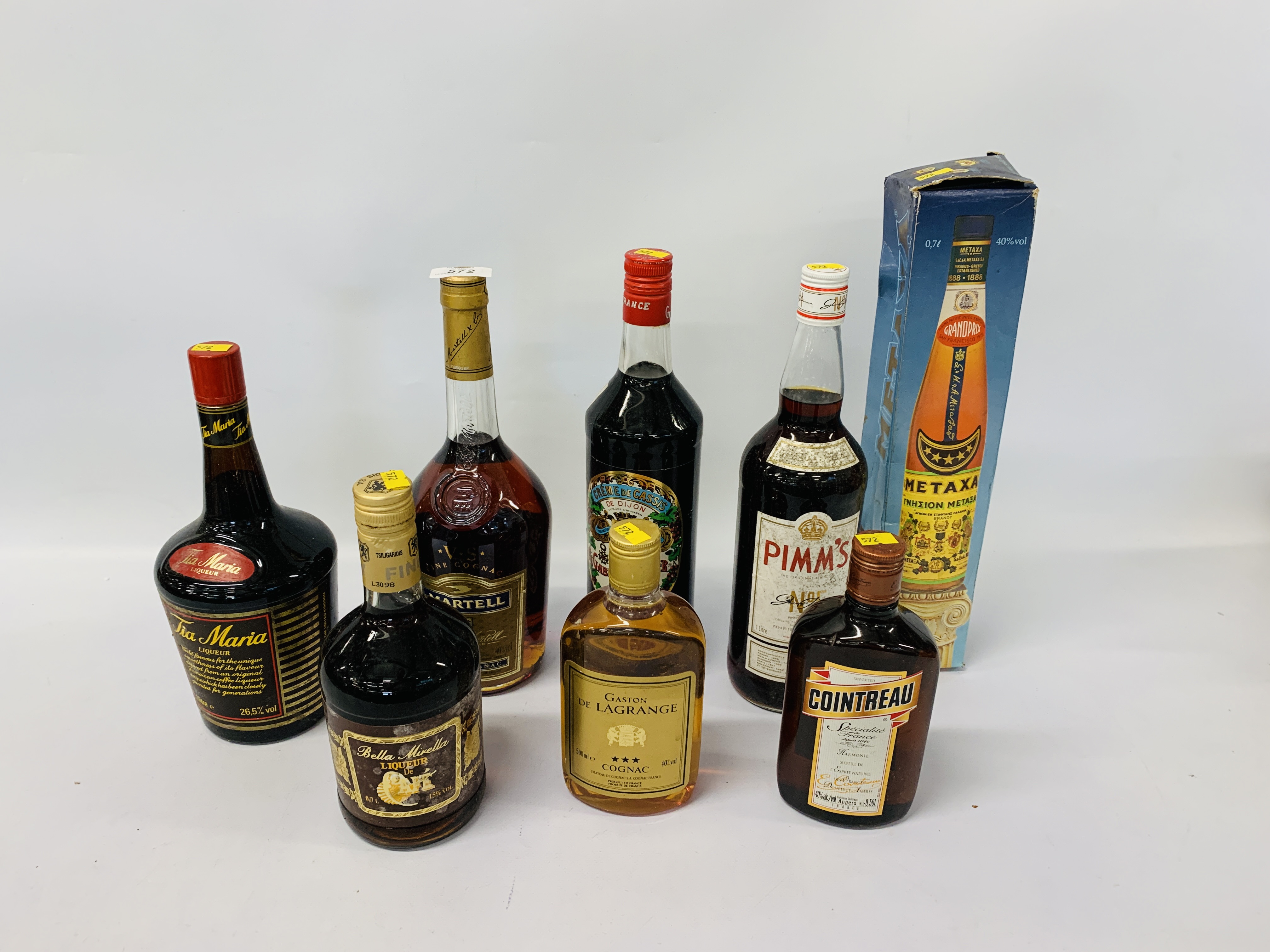 1 X LITRE MARTELL VS FINE COGNAC, 1 X 500ML GASTON DE LAGRANGE COGNAC,