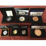 BOXED MEDALLIONS INCLUDING PISTRUCCI WATERLOO MEDAL (2),