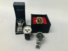 4 X DESIGNER BRANDED WRIST WATCHES MARKED SEKONDA, BULOVA ETC.