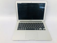 APPLE MACBOOK AIR LAPTOP COMPUTER MODEL A1466 (NO CHARGER) (S/N CO2K55FXDRVD) - SOLD AS SEEN