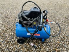 AIR MASTER TIGER 11/550 TURBO 20L AIR COMPRESSOR WITH HOSE - SOLD AS SEEN