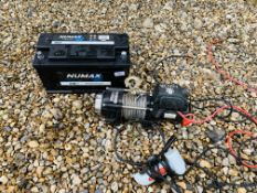 A NINJA WARRIOR 35SPS12 WINCH AND NUMAX PREMIUM BATTERY - SOLD AS SEEN