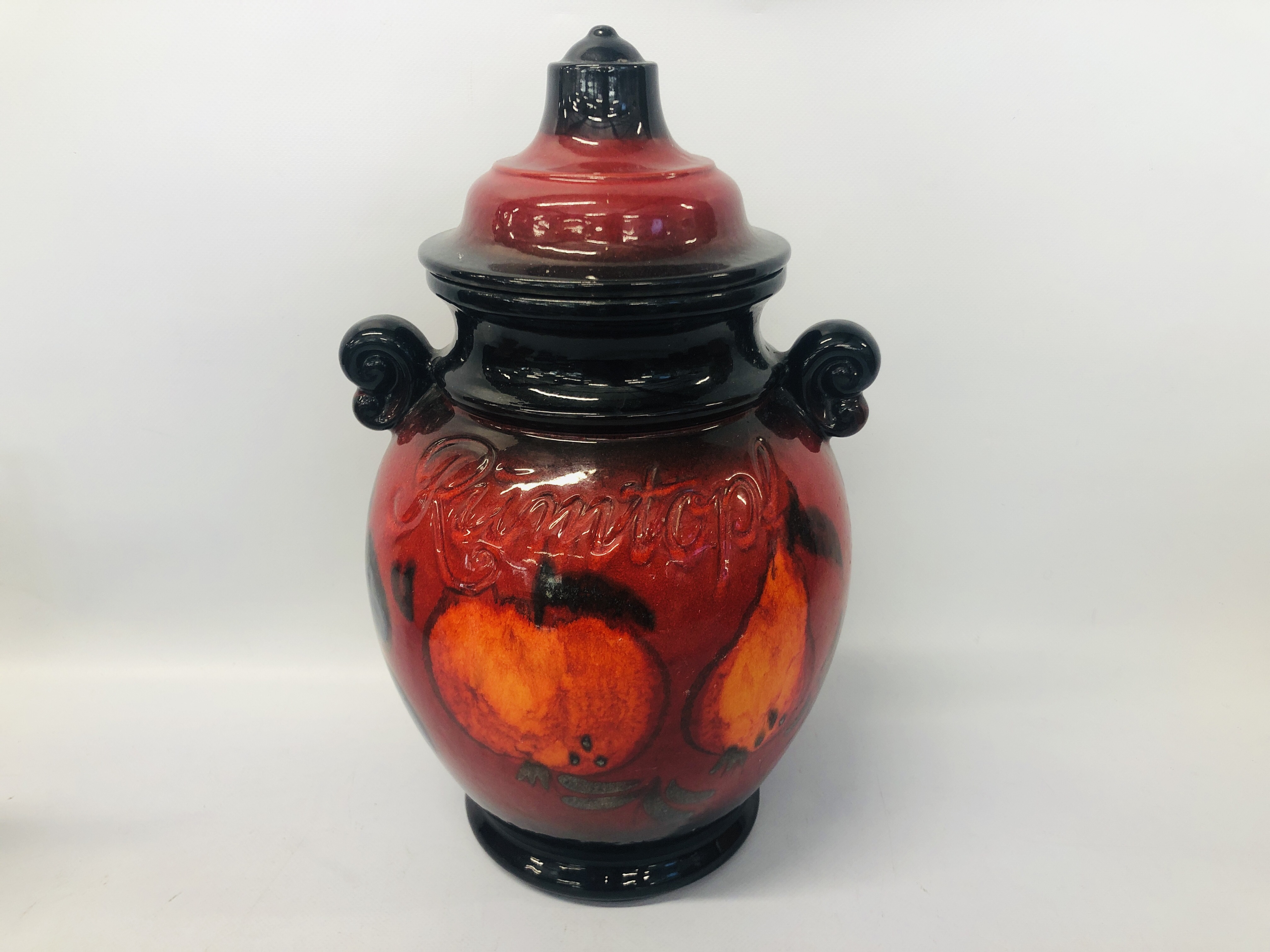 2 X HORNSEA STORAGE JARS "BISCUITS" AND "FLOUR", 2 TERRACOTTA STORAGE JARS, JUG & OIL & VINEGAR, T. - Image 2 of 13