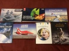 WESTMINSTER COIN / INGOT SETS IN FOLDERS, RED ARROWS, ROYAL NAVY, AVRO VULCAN, RAF CENTENARY,