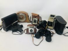 BOX OF ASSORTED VINTAGE CAMERA'S TO INCLUDE BROWNIE, ZENITH,