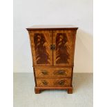 REPRODUCTION FLAME MAHOGANY CABINET W 60CM, D 43CM,