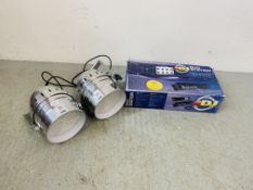 PAIR OF LEDJ LE6 64 STAGE LIGHTS + ADJ DUO STATION - SOLD AS SEEN - TRADE ONLY