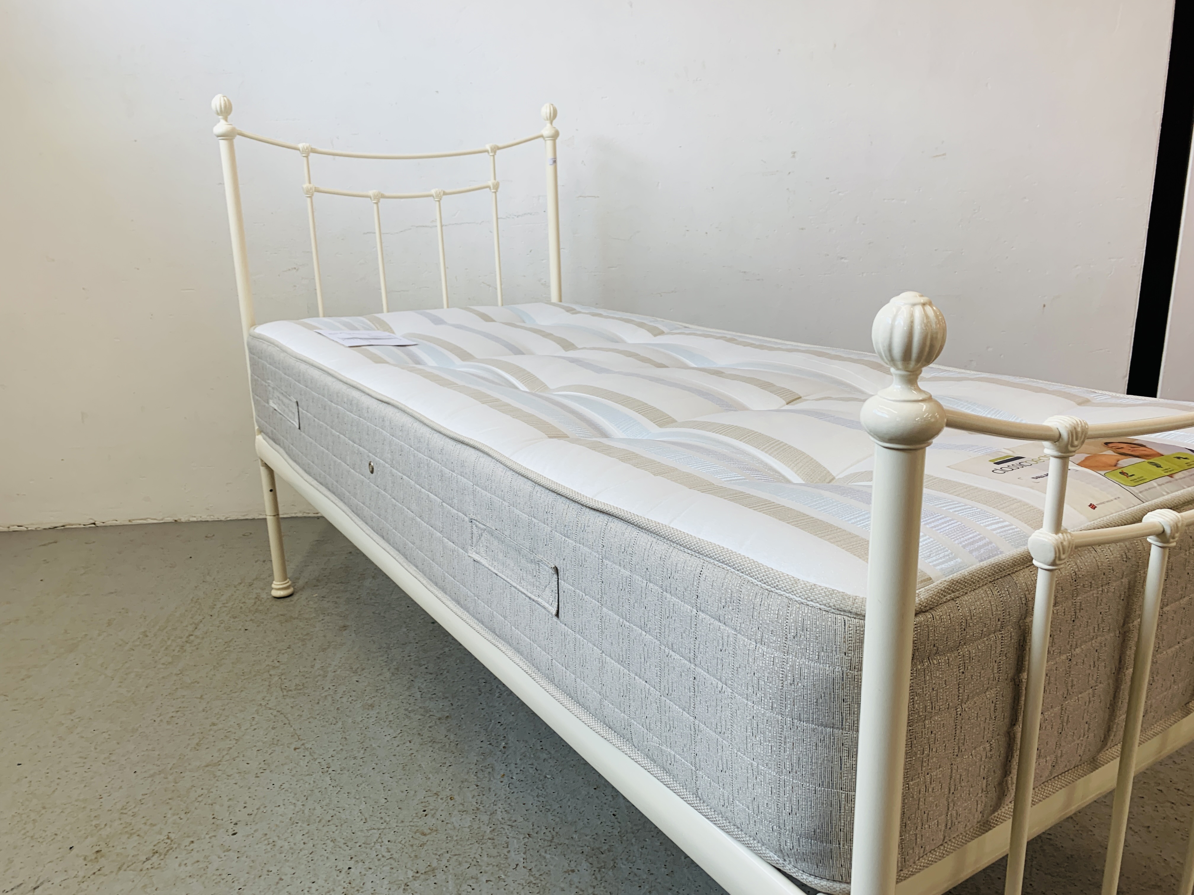 QUALITY MODERN METAL FRAMED SINGLE BED FRAME & CLASSIC BEDS DALLAS ORTHO MATTRESS - Image 7 of 13