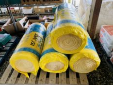 4 X ROLLS ISOVER 75MM INSULATION