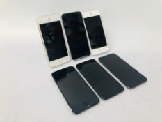 6 X APPLE IPOD TOUCH MODEL A1574, ICLOUD LOCKED,