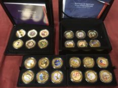 BRADFORD EXCHANGE COIN SETS IN CASES COMPRISING HOUSE OF WINDSOR CENTENARY (6 COINS) AND BATTLE OF