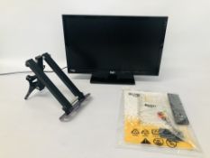 A BUSH 19" TV WITH REMOTE & INSTRUCTIONS + WALL BRACKET - SOLD AS SEEN