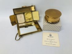 RETRO COMPACT PURSE ALONG WITH A VINTAGE P&O. S.