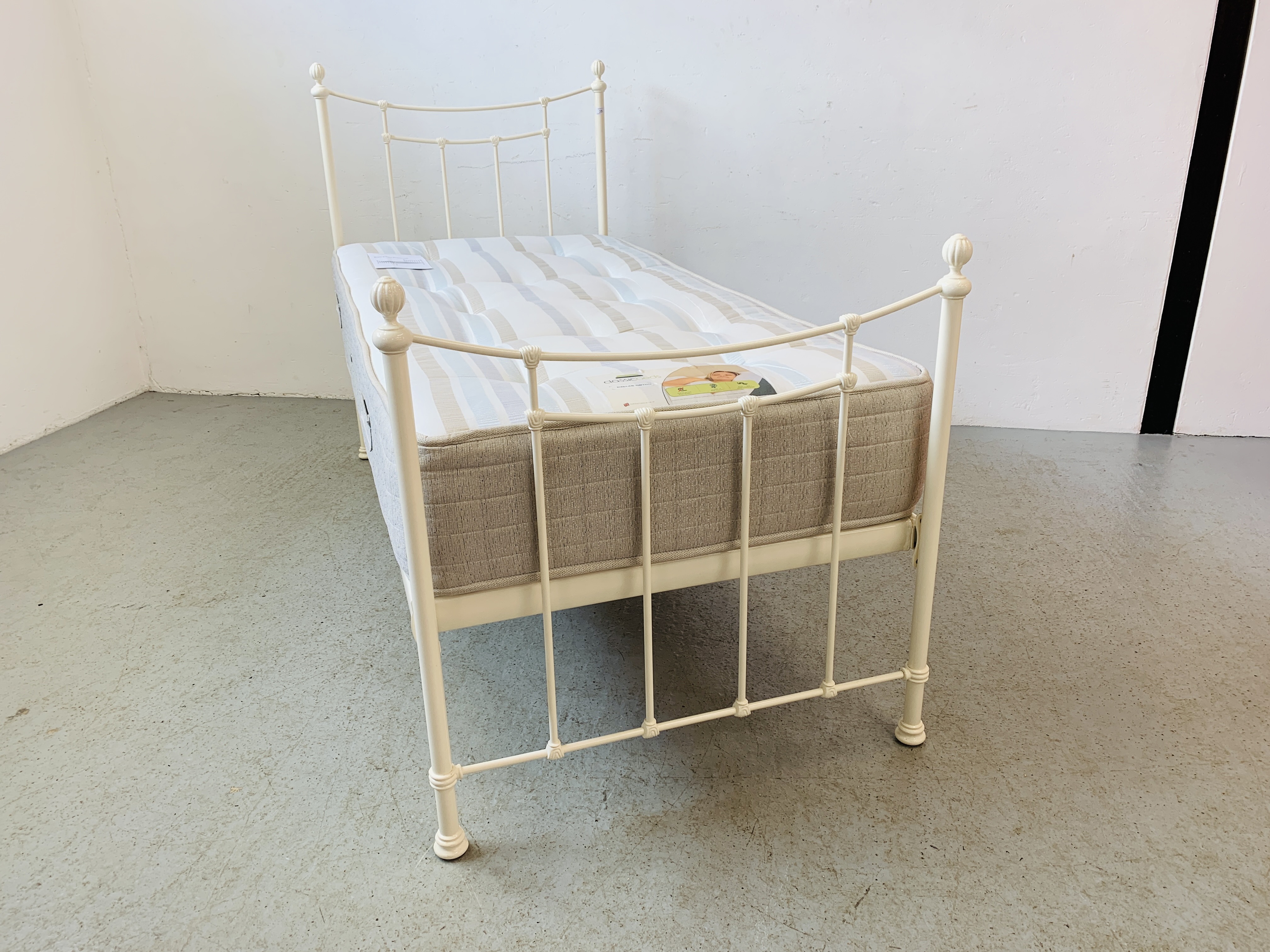QUALITY MODERN METAL FRAMED SINGLE BED FRAME & CLASSIC BEDS DALLAS ORTHO MATTRESS